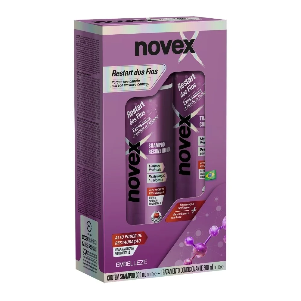 Kit Shampoo Novex Restart Dos Fios Exossomos 300ml + Condicionador 300ml